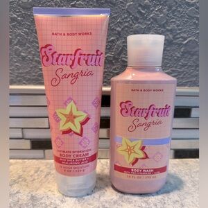 NWT Bath & Body Works Starfruit Sangria Body Cream and Body Wash Set